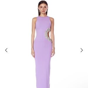 Bronx and Banco Lavender Beaded Crescent Gown